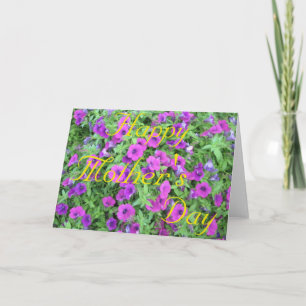 Purple Petunias Mother's Day Customisable Card