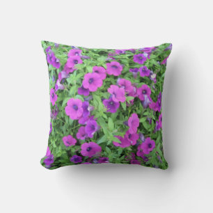 Purple Petunias Pillow