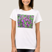 Purple Petunias Womens Baby Doll T-shirt