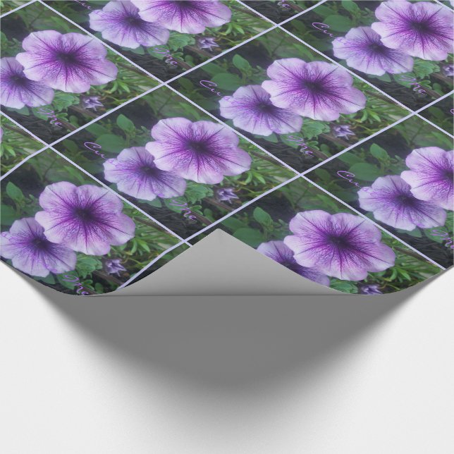 Purple Petunias Wrapping Paper (Corner)
