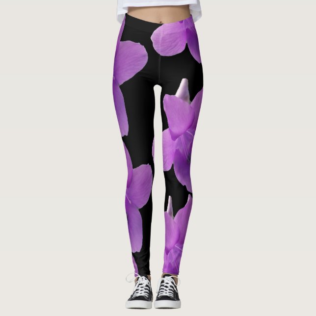 Purple Philippine Violet black Leggings (Front)