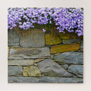 Purple Phlox and Rocks Jigsaw Puzzle