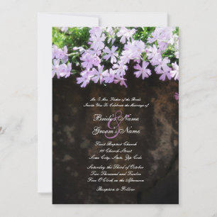 Purple Phlox Flowers Wedding Invitation