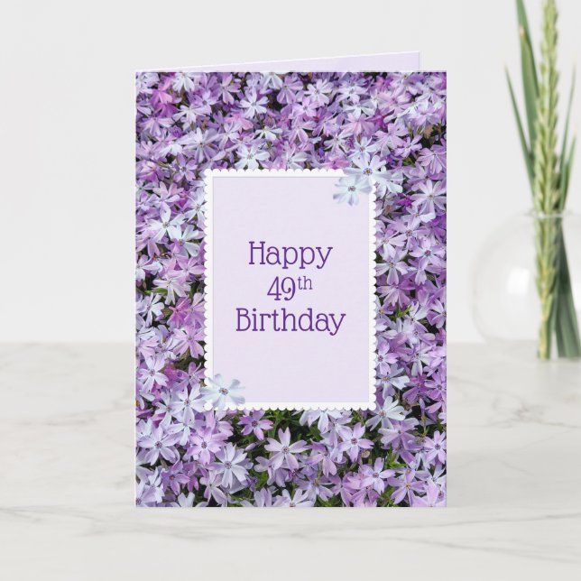 Purple Phlox For 49th Birthday Card (Front)