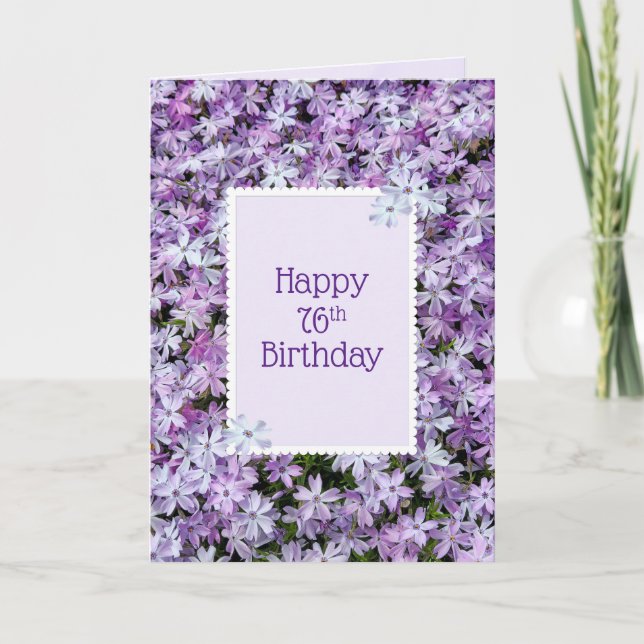 Purple Phlox For 76th Birthday Card (Front)