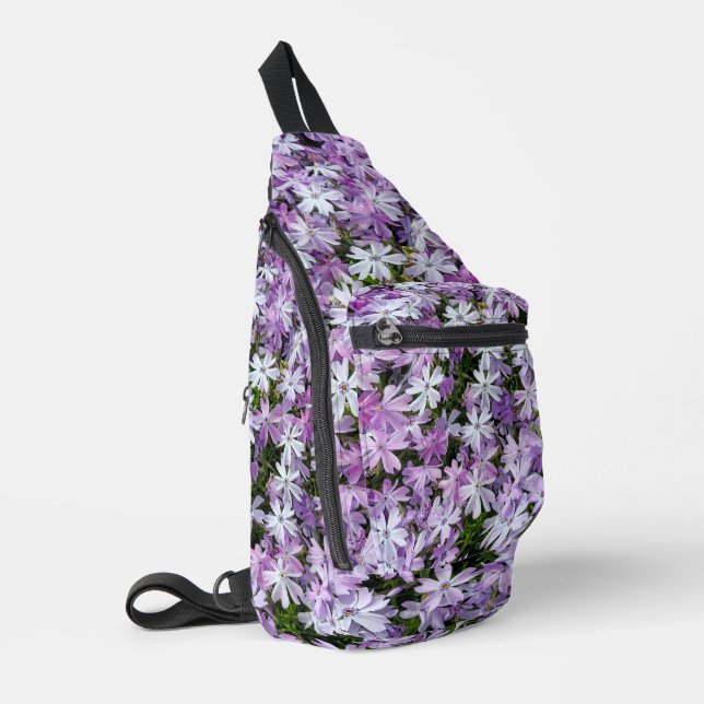 Purple Phlox Garden Sling Bag (Left Corner)