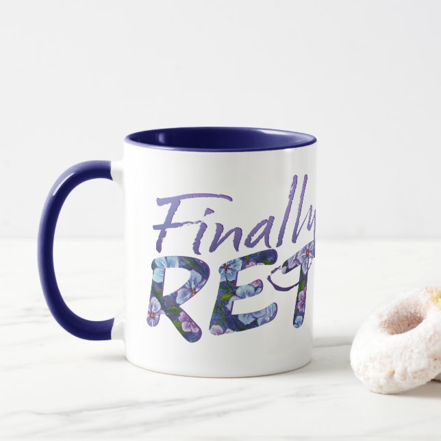 Purple Phlox Retirement Mug (With Donut)