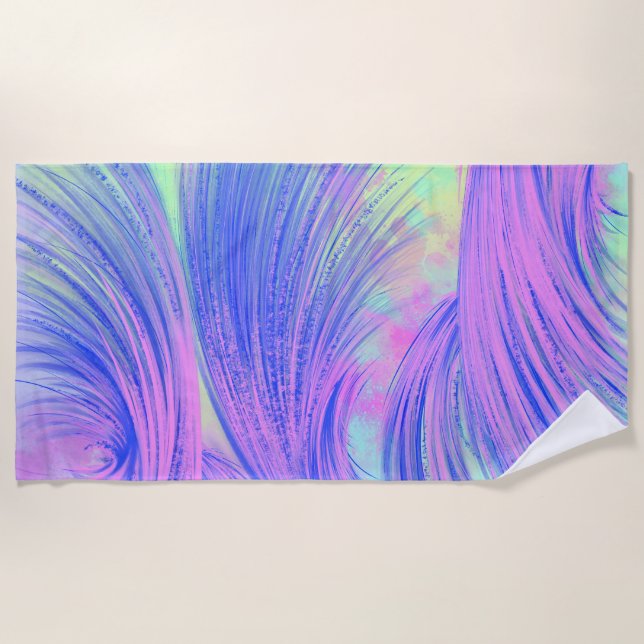 Purple Phoenix  Beach Towel (Front)