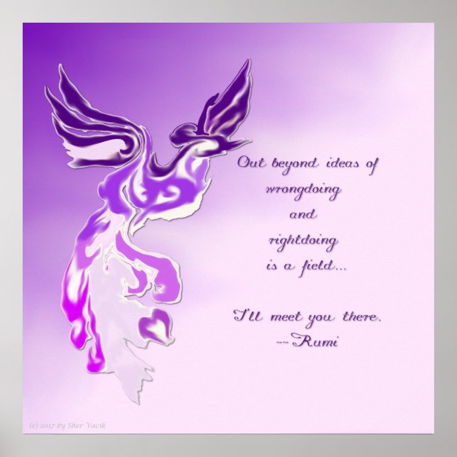 Purple Phoenix Rumi Quote Poster (Front)