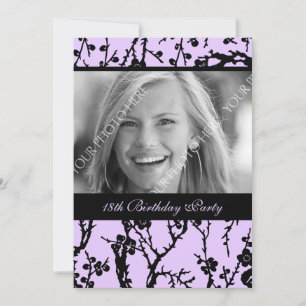 Purple Photo 18th Birthday Party Invitations