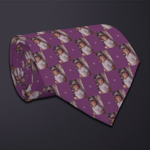 Purple Photo Chequerboard (Tall Rectangle) Tie
