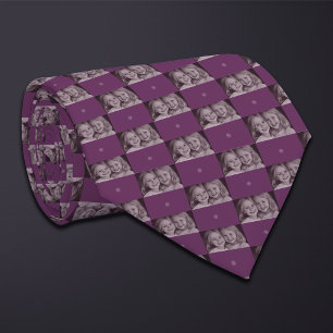 Purple Photo Chequerboard (Wide Rectangle) Tie