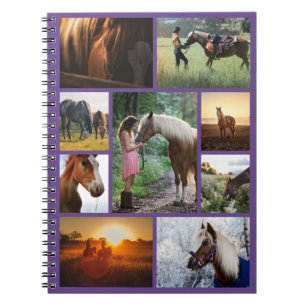 Purple Photo Collage Horse Custom Notebook