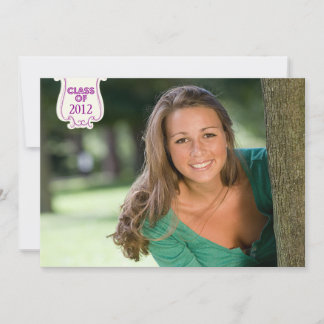 Purple photo graduation party announcement