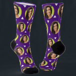 Purple Photo of Girlfriend for Boyfriend Cute Socks<br><div class="desc">These cute purple photo of girlfriend for boyfriend socks feature your own photo with a white triangles pattern and are sure to bring your boyfriend a smile! He will think of you every time he pulls on these socks, (and may make him love you more!) This is a great gift...</div>