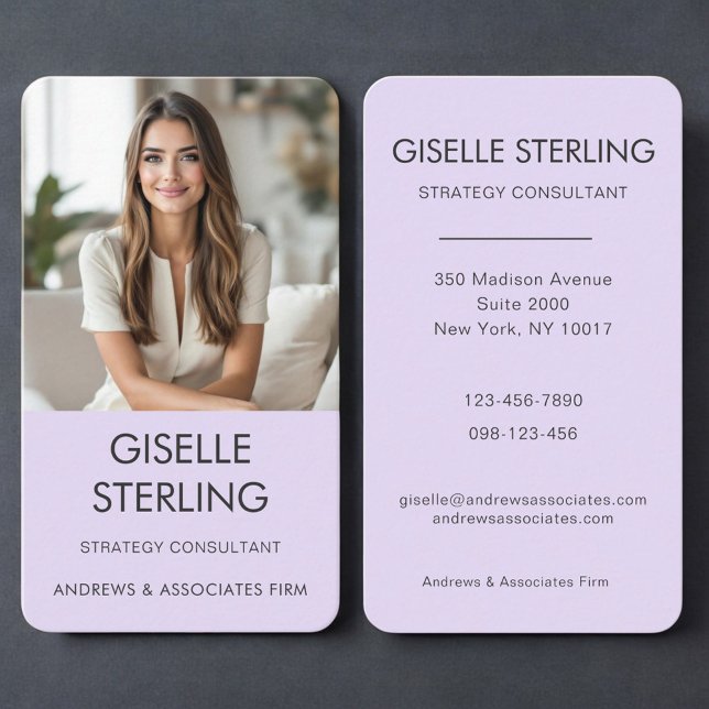 Purple Photo Professional Business Card (Creator Uploaded)