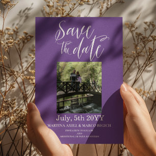 Purple Photo Save the date Invitation