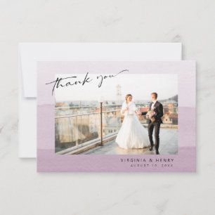 Purple Photo Wedding Thank You Card