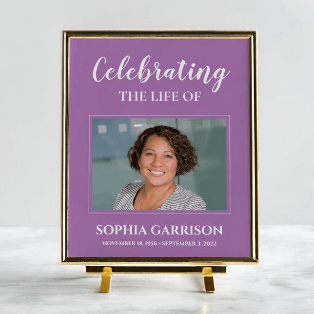 Purple Photo Welcome To Celebration Of Life Poster (Creator Uploaded)