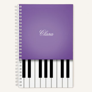 Purple Piano Music Keyboard Personalised Noteboo Notebook