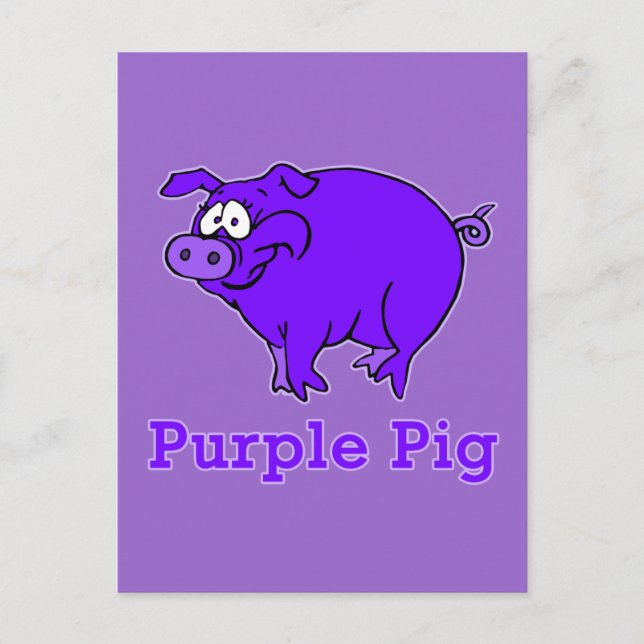 Purple Pig on Apparel, Mugs, Baby Shirts Postcard (Front)