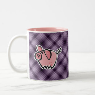 Purple Pig Two-Tone Coffee Mug
