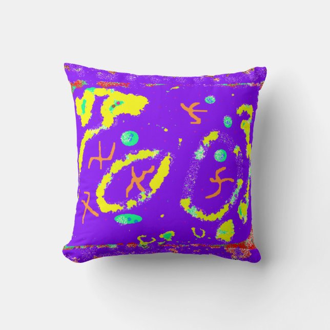 Purple pillow abstract art patterns (Front)