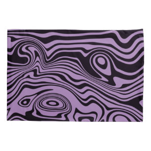 Purple Pillow Case Abstract Waves - Custom Colour