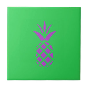 Purple pine apple in green. ceramic tile