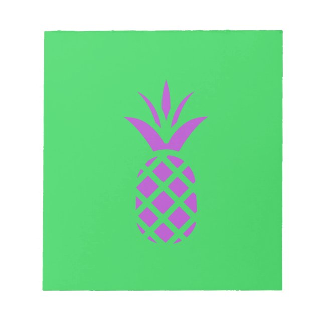 Purple pine apple in green. notepad (Front)