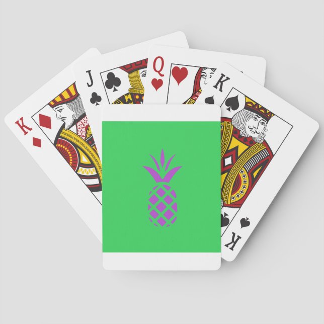Purple pine apple in green. playing cards (Back)