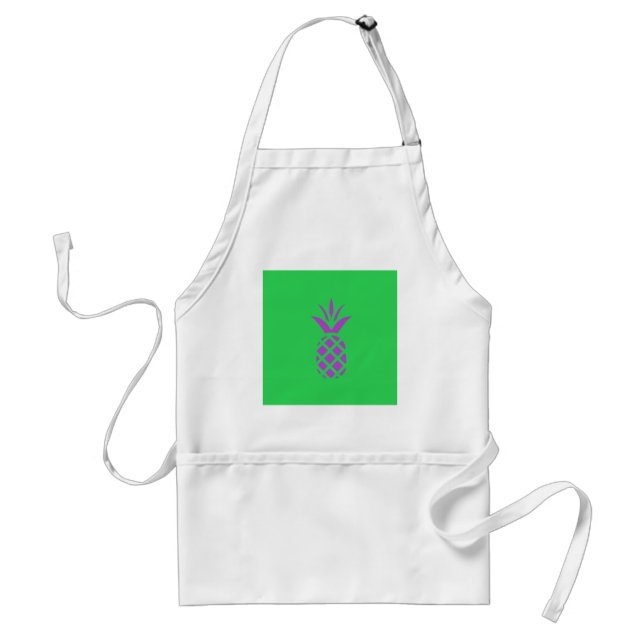 Purple pine apple in green. standard apron (Front)