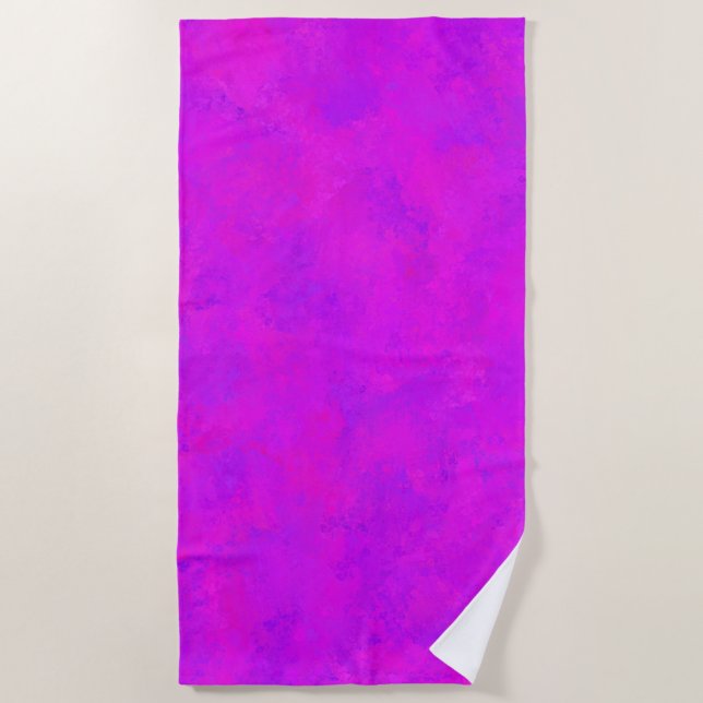 Purple Pink Abstract Pattern Beach Towel (Front)