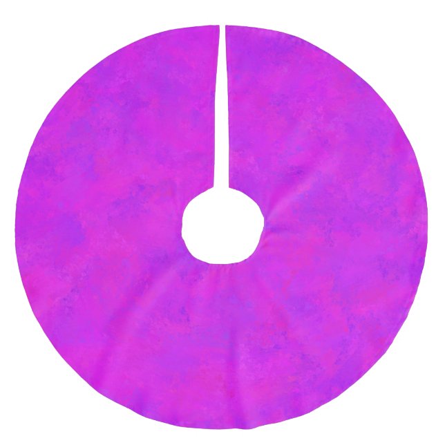 Purple Pink Abstract Pattern Brushed Polyester Tree Skirt (Front)