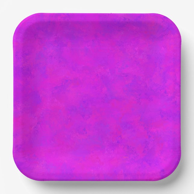 Purple Pink Abstract Pattern Paper Plate (Front)