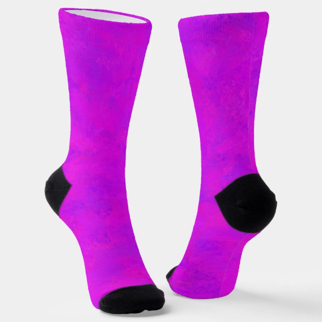 Purple Pink Abstract Pattern Socks (Angled)