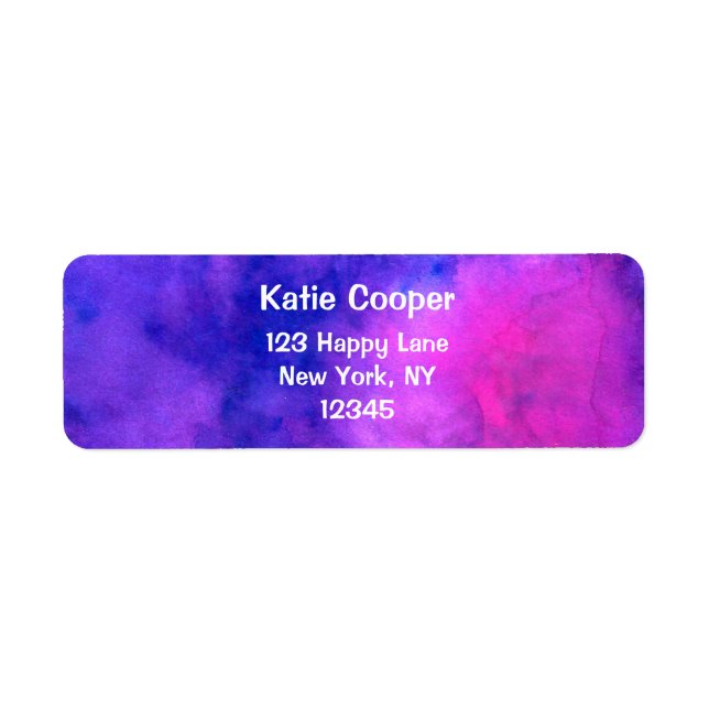 Purple Pink Abstract Texture Return Address Label (Front)