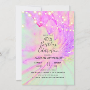 Purple & Pink Abstract Watercolor, Invitation