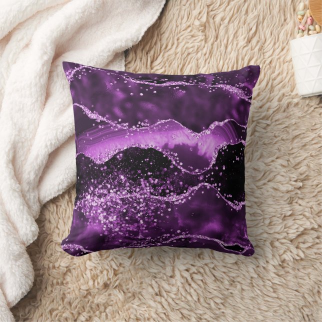 Purple pink agate marble cushion (Blanket)