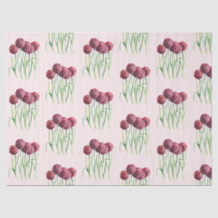 Purple Pink Alliums Flower Watercolor Illustration Tissue Paper