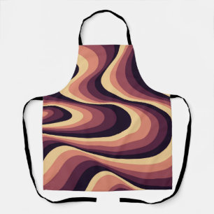 Purple, pink and beige abstract swirl design apron