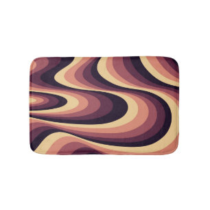 Purple, pink and beige abstract swirl design bath mat