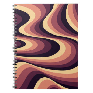 Purple, pink and beige abstract swirl design notebook