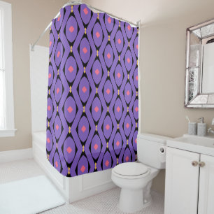 Purple Pink and Black Decorative Shower Curtain