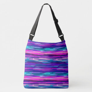 Purple, Pink and Blue Abstract Stripes Crossbody Bag