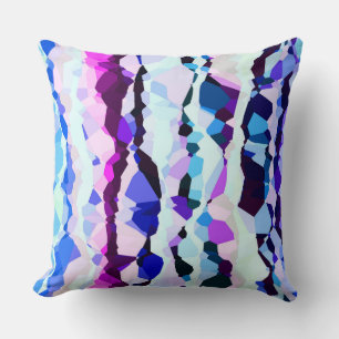 Purple, Pink and Blue Abstract Stripes Cushion
