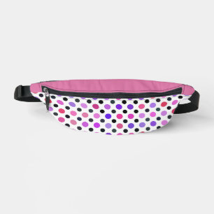 Purple, pink and blue polka dots bum bags