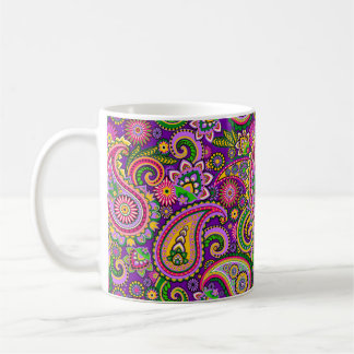 Purple, Pink and Green Paisley Coffee Mug
