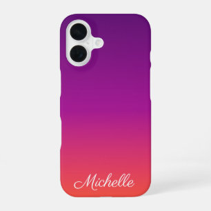 Purple, pink and orange gradient ombre iPhone 16 case