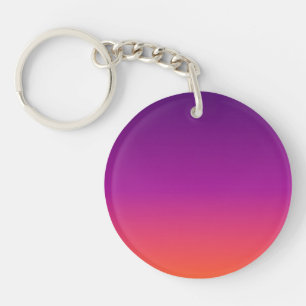 Purple, pink and orange gradient ombre key ring